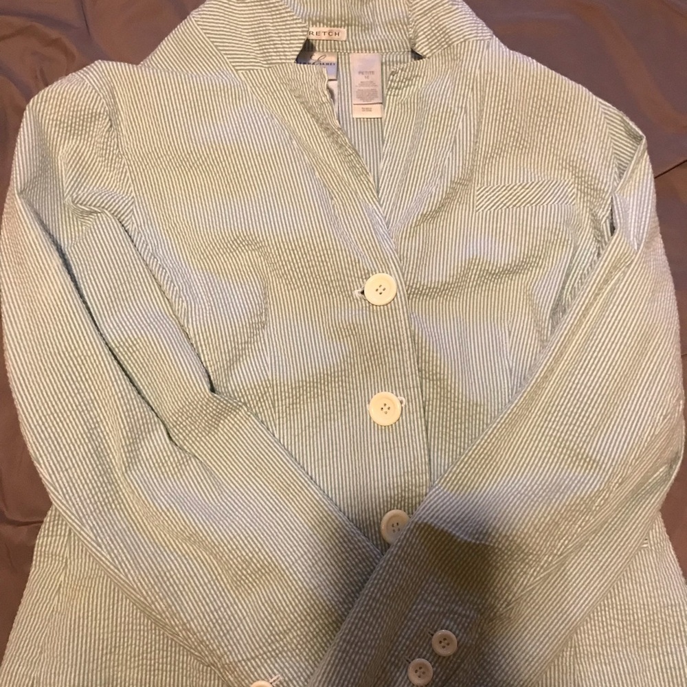 Mint  green seersucker Blazer